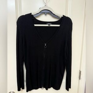 Venus Black Zippered Cardigan